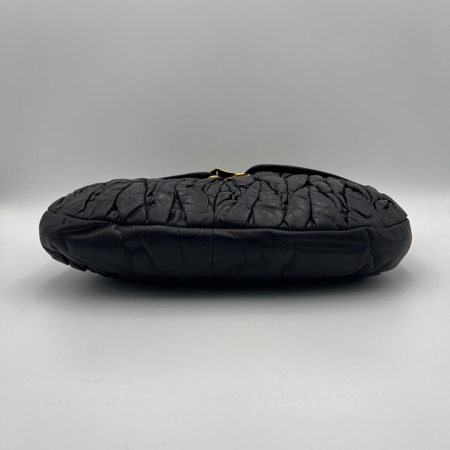 Miu Miu Black Matelasse Coffer Satchel