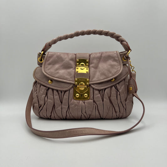 Miu Miu Pink Matelasse Coffer Satchel