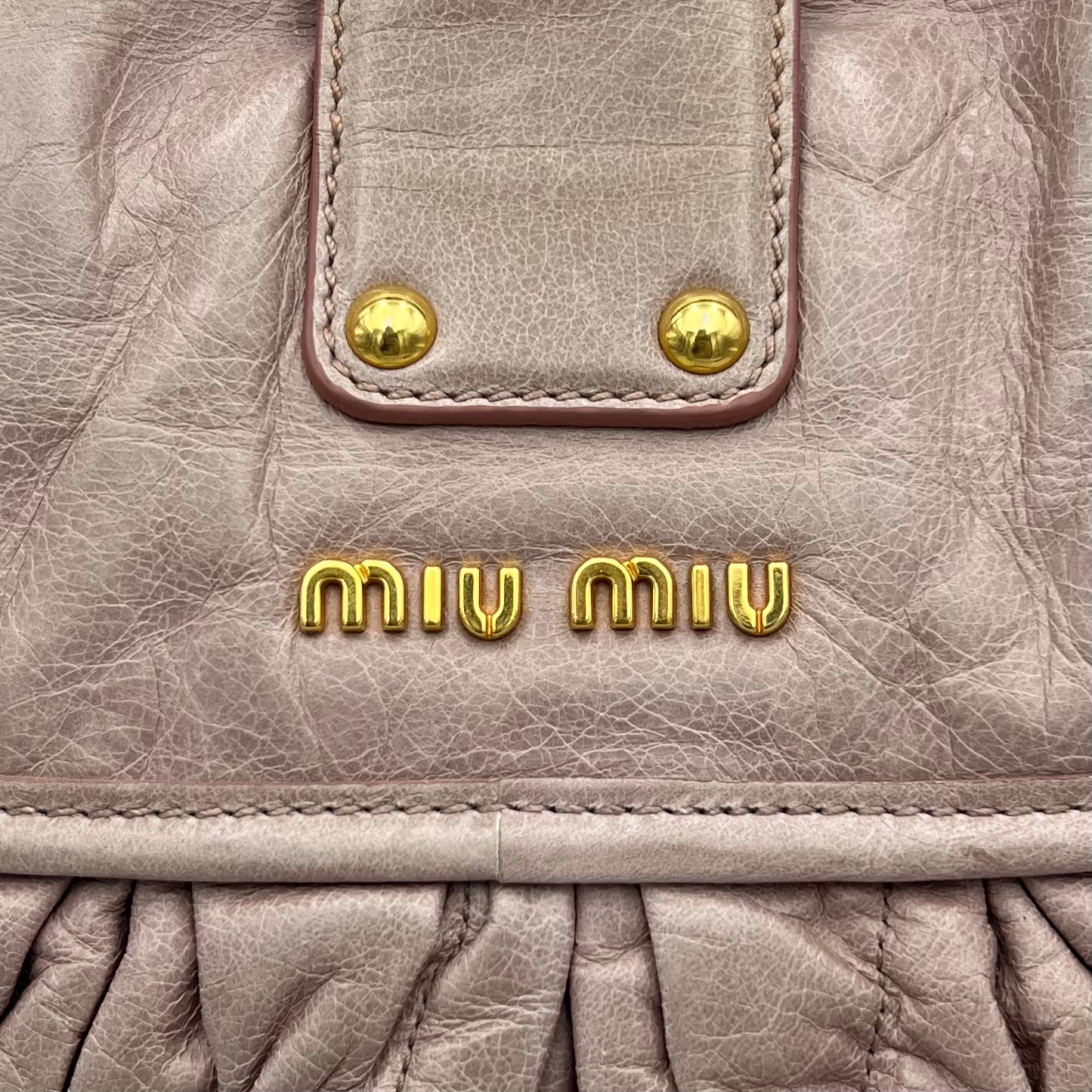 Miu Miu Pink Matelasse Coffer Satchel
