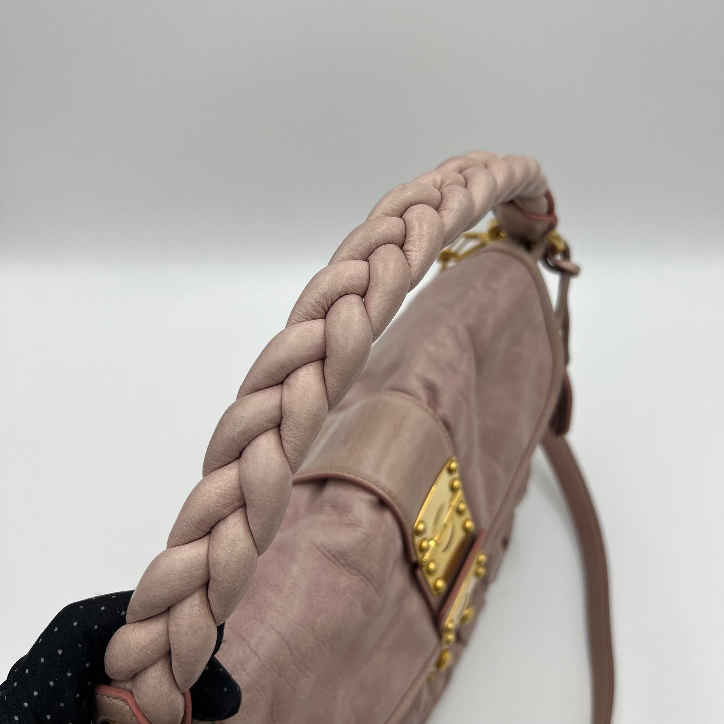 Miu Miu Pink Matelasse Coffer Satchel