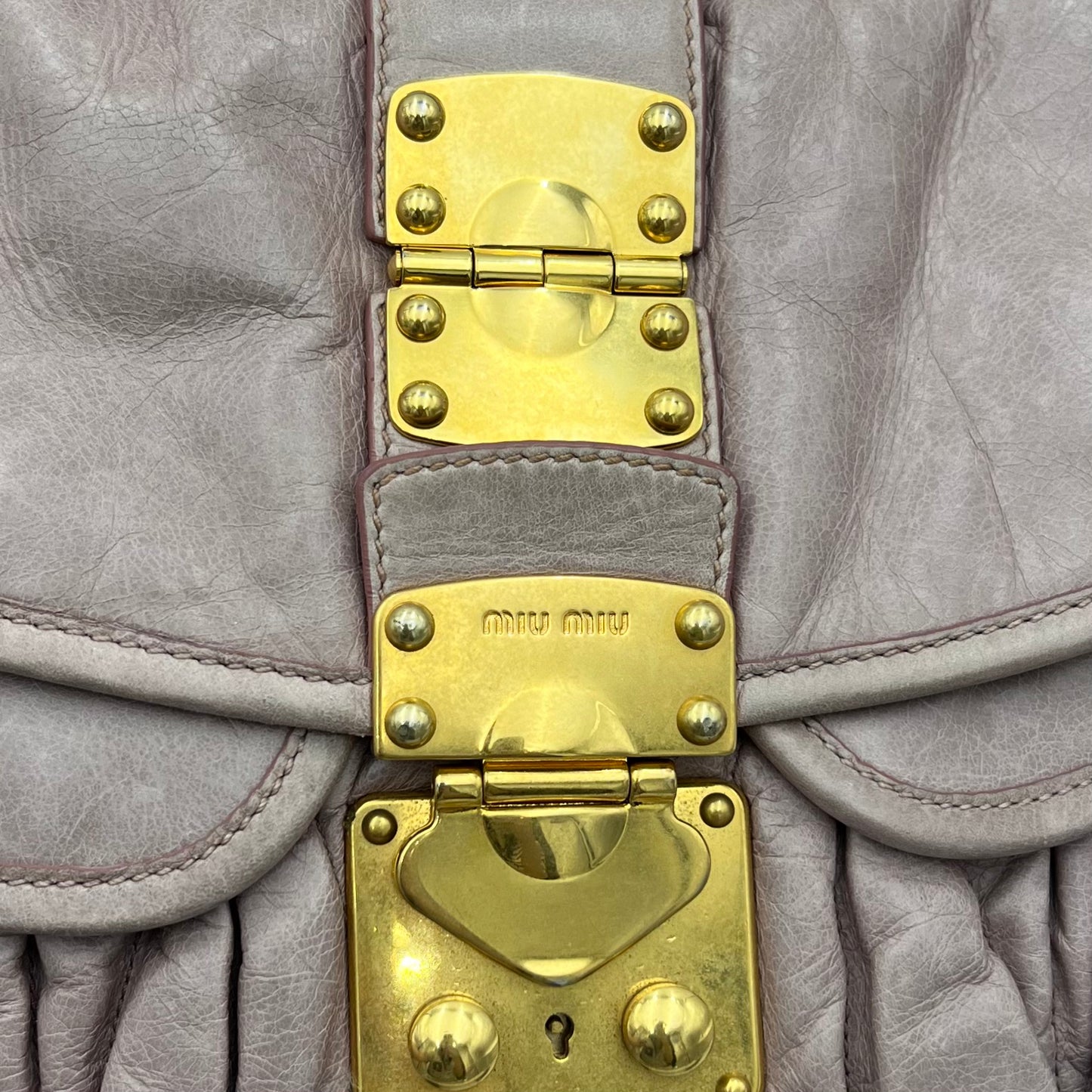 Miu Miu Pink Matelasse Coffer Satchel