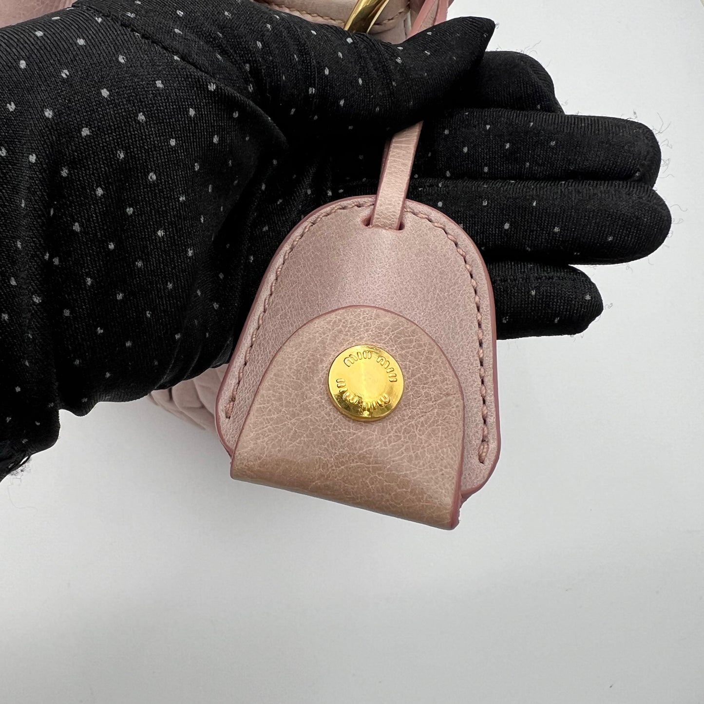 Miu Miu Pink Matelasse Coffer Satchel