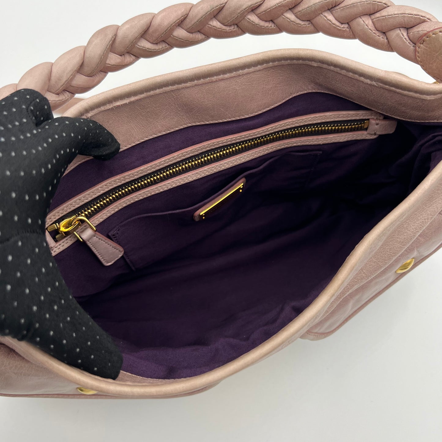 Miu Miu Pink Matelasse Coffer Satchel