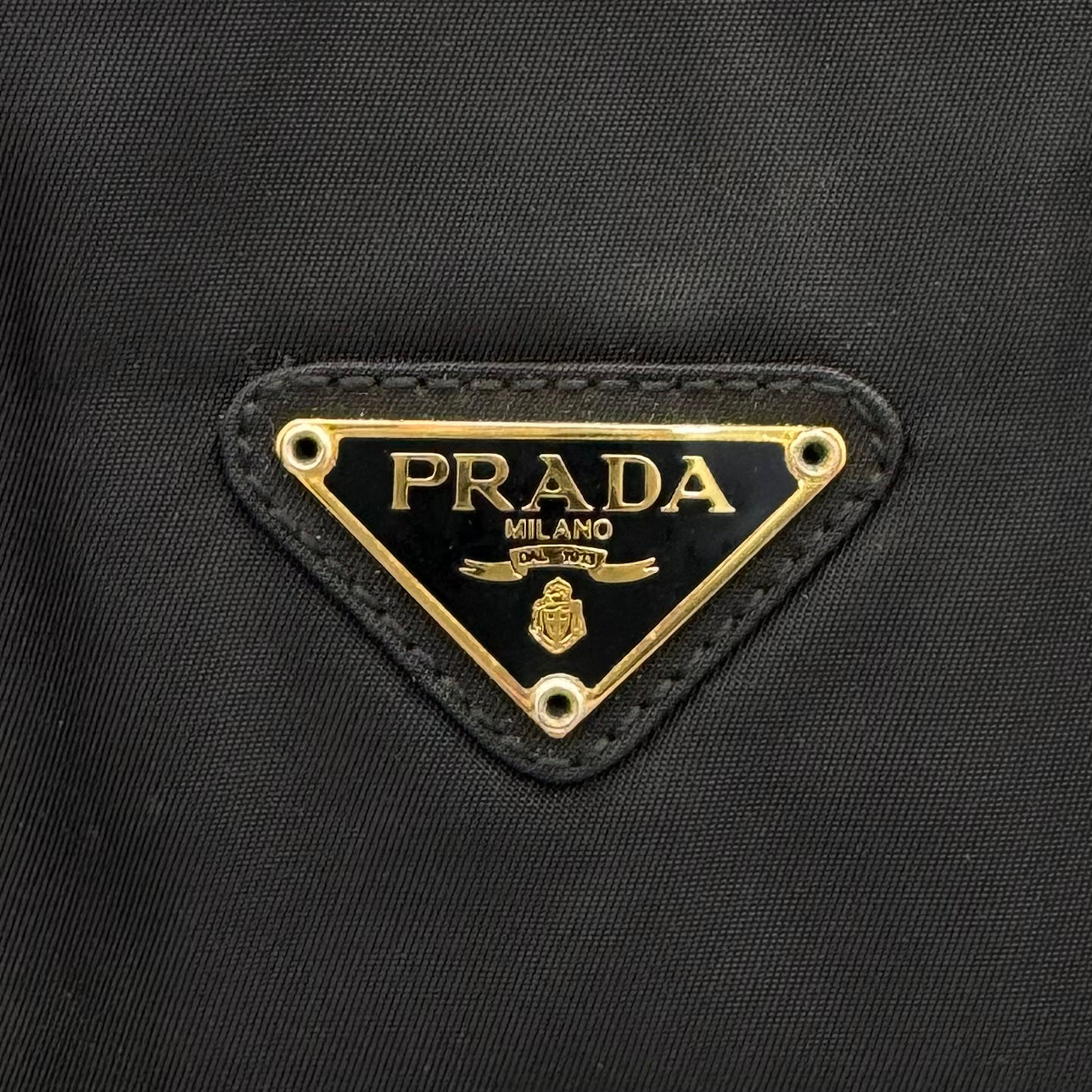 Prada Black Nylon and Leather Open Chain Bag GHW