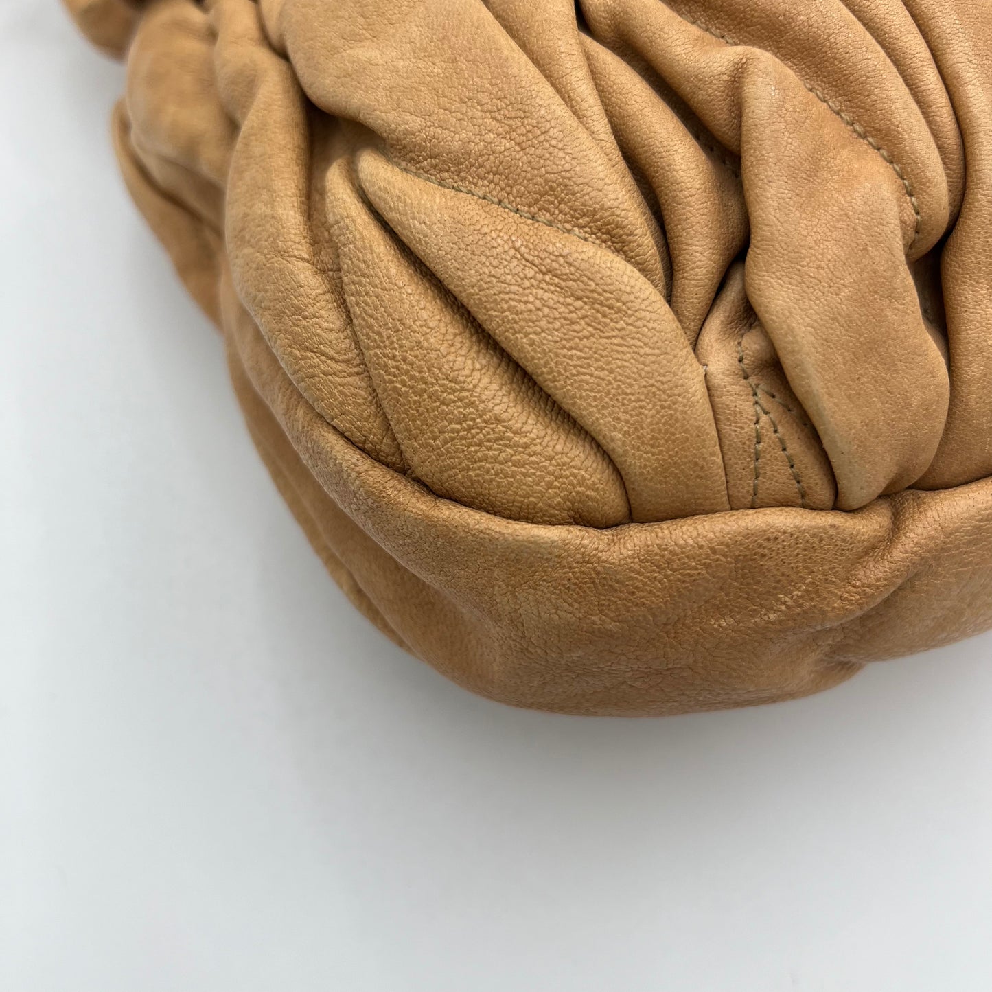 Miu Miu Camel Matelasse Coffer Satchel