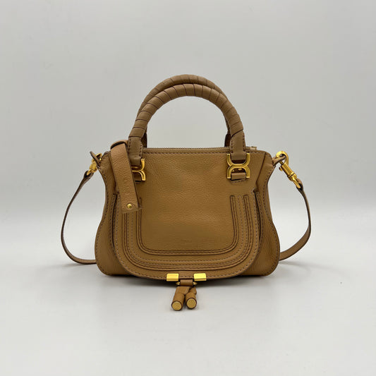Chloe Light Tan Leather Small Marcie Two-Way Bag