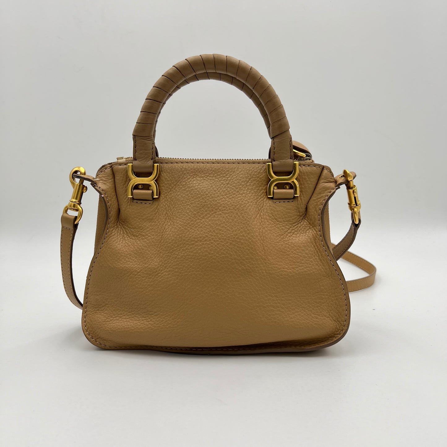 Chloe Light Tan Leather Small Marcie Two-Way Bag