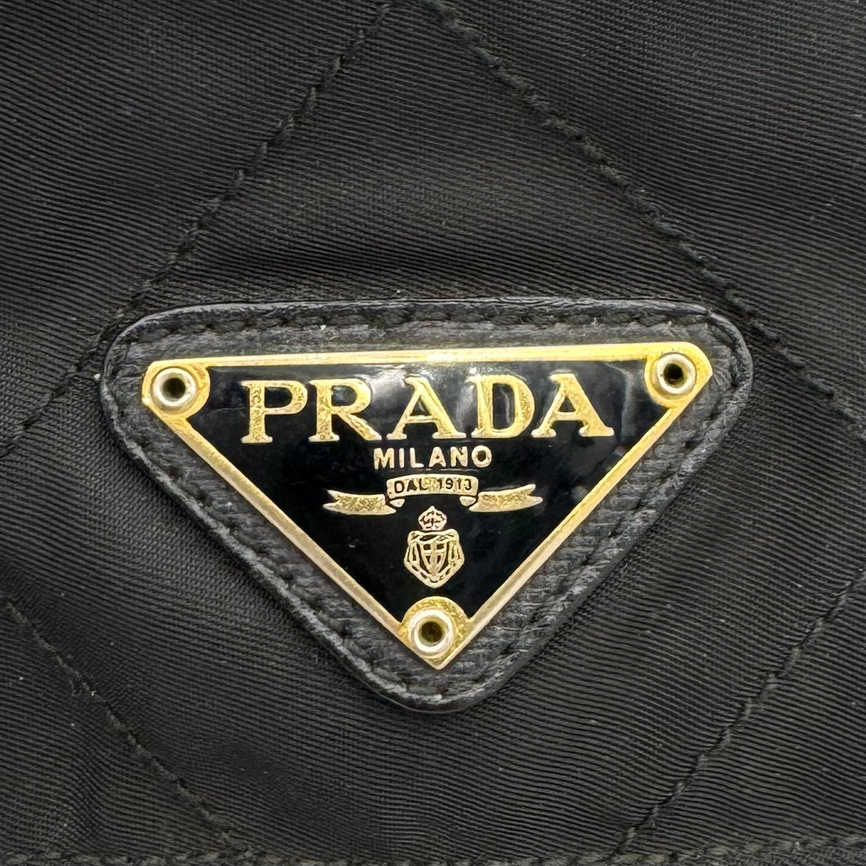 Prada Black Quilted Nylon Medium Flap Chain Bag GHW