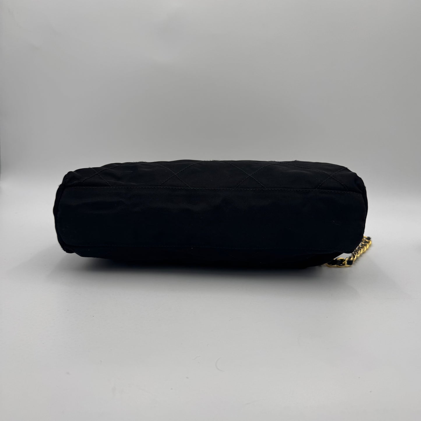 Prada Black Quilted Nylon Medium Flap Chain Bag GHW