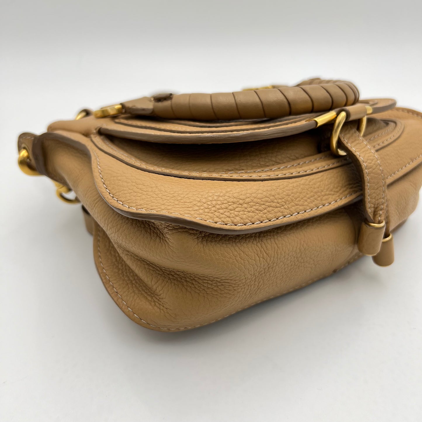 Chloe Light Tan Leather Small Marcie Two-Way Bag