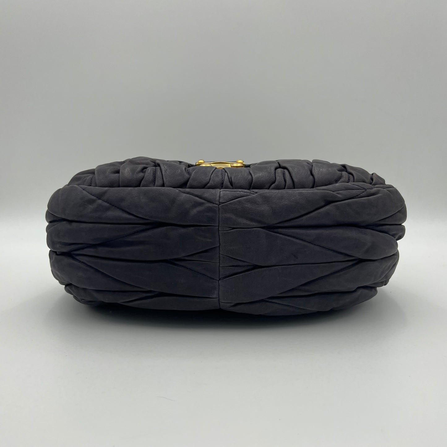 Miu Miu Dark Gray Matelasse Coffer Satchel
