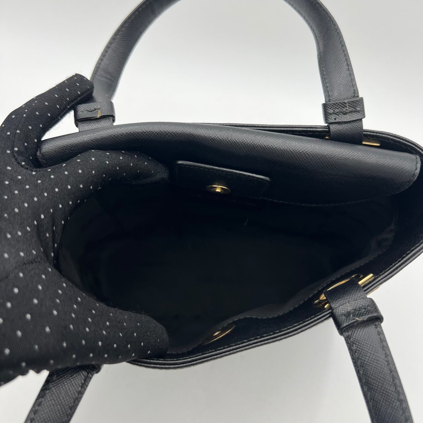 Salvatore Ferragamo Black Leather Gancini Handbag