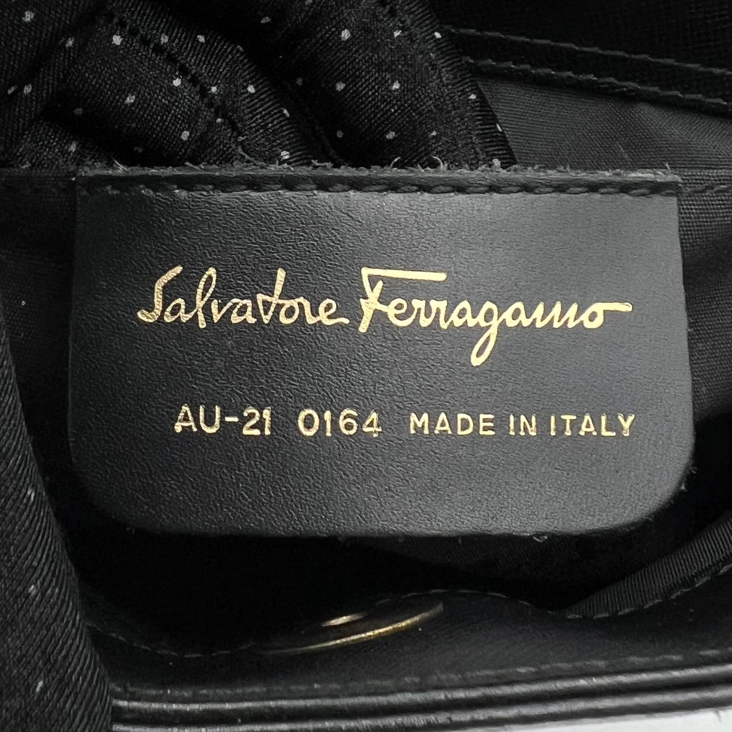 Salvatore Ferragamo Black Leather Gancini Handbag