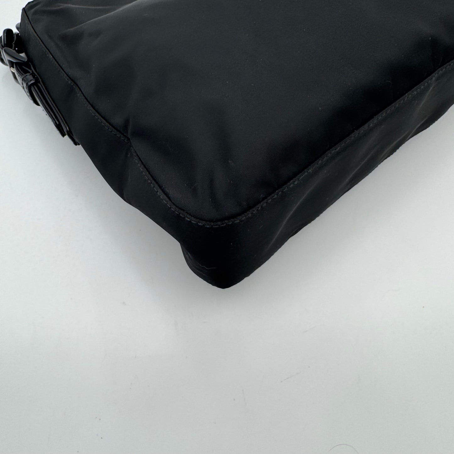 Prada Black Nylon Acrylic Chain Shoulder Bag