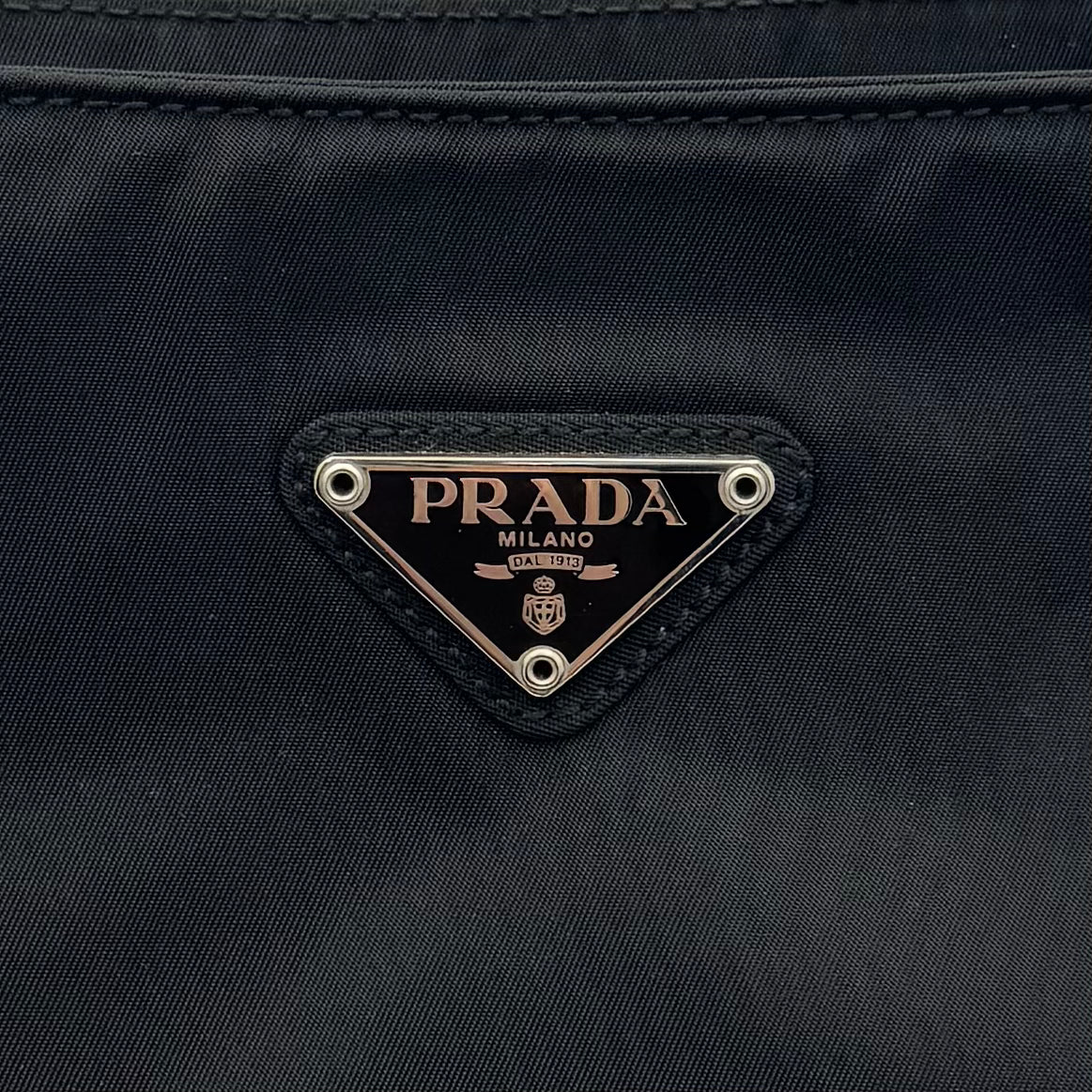 Prada Black Nylon Acrylic Chain Shoulder Bag