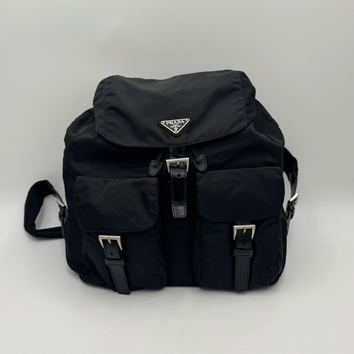 Prada Black Nylon and Leather Backpack
