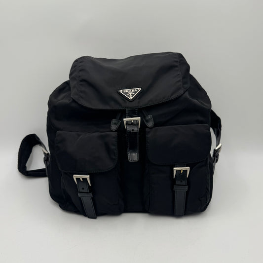 Prada Black Nylon and Leather Backpack