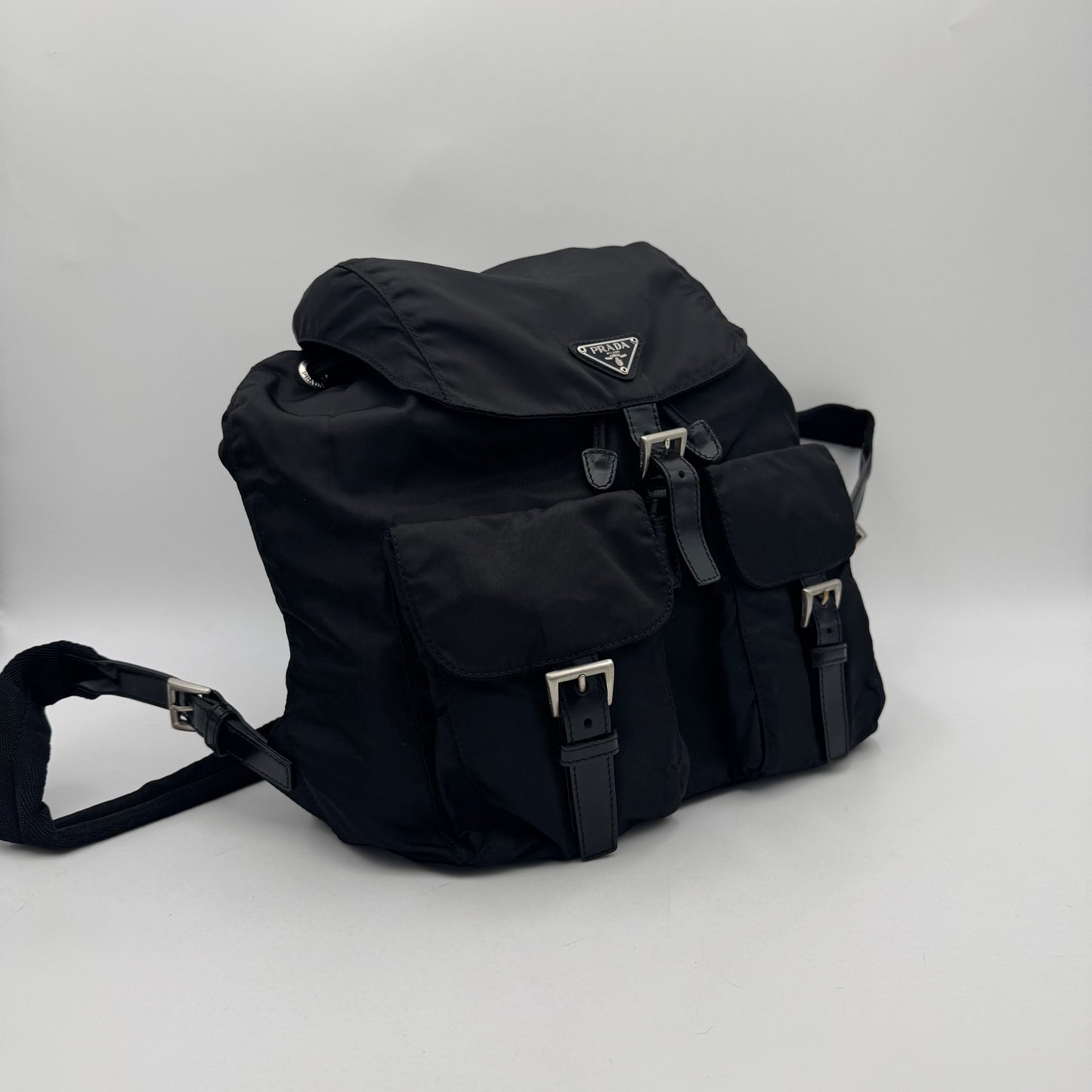 Prada Black Nylon and Leather Backpack