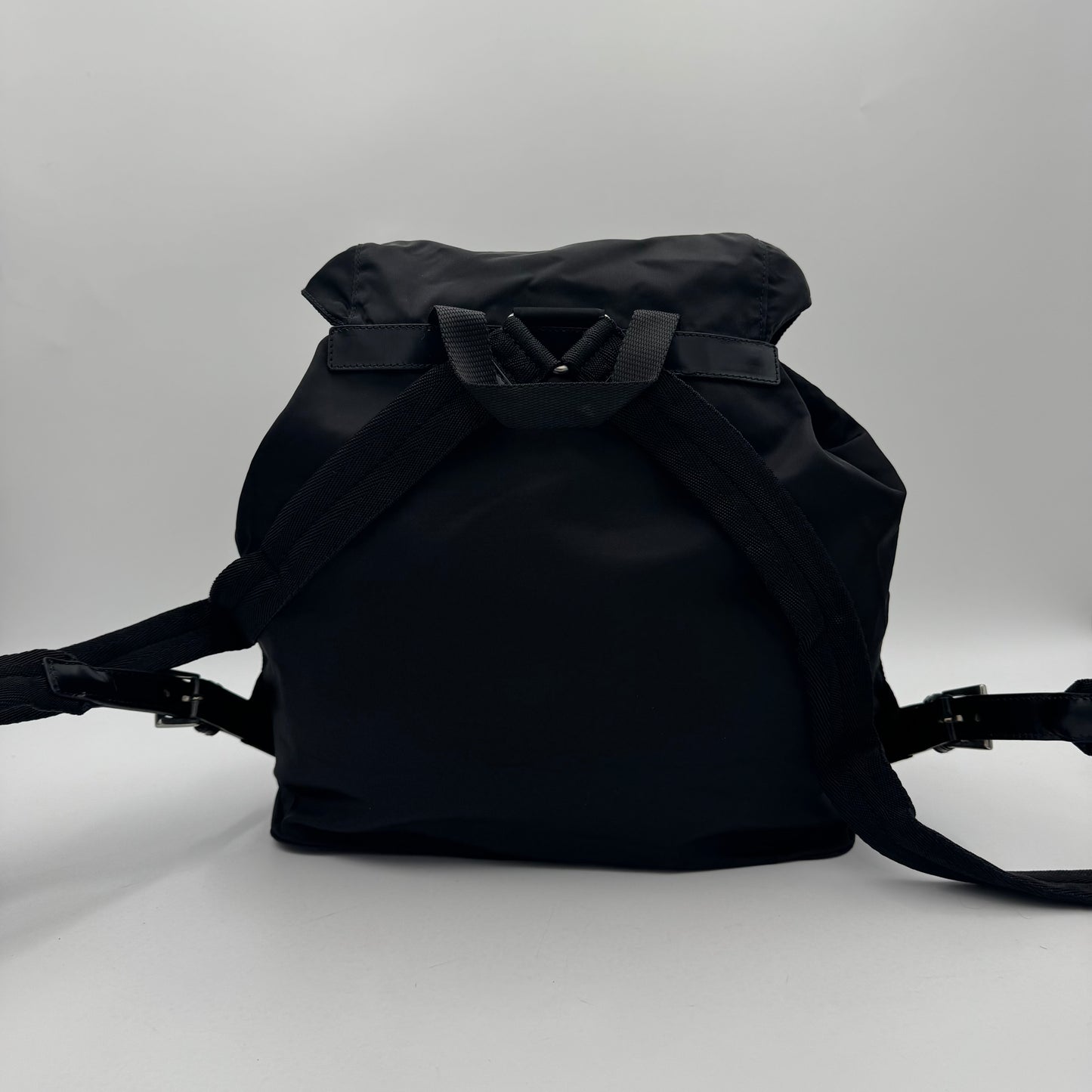 Prada Black Nylon and Leather Backpack