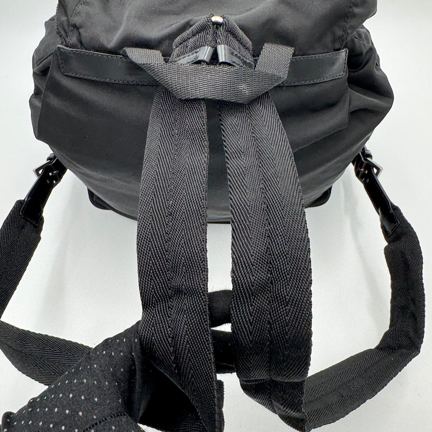 Prada Black Nylon and Leather Backpack