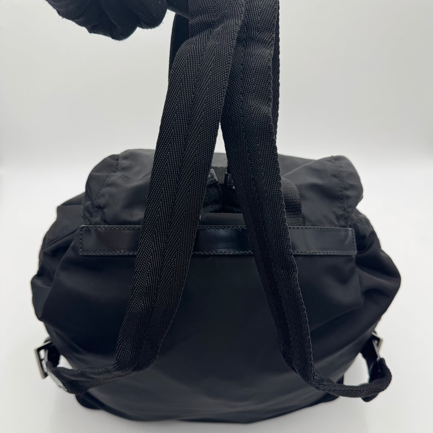 Prada Black Nylon and Leather Backpack