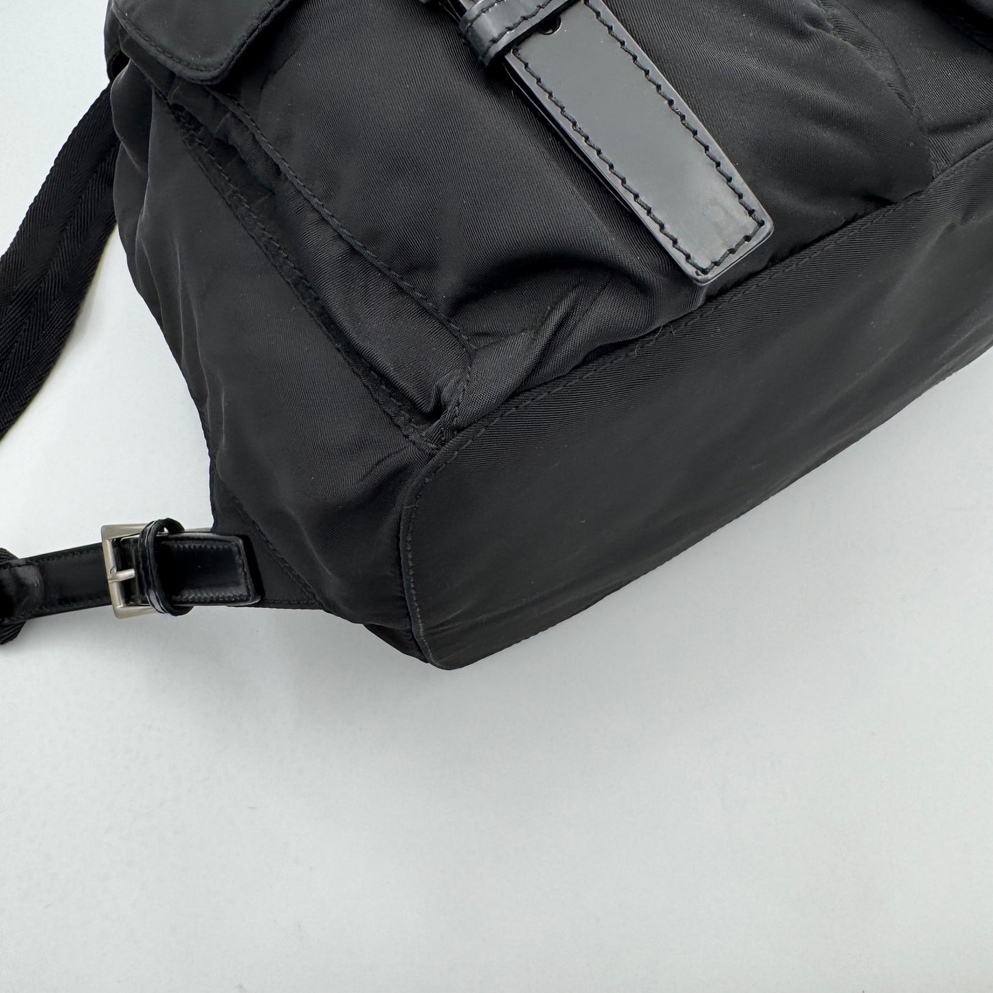 Prada Black Nylon and Leather Backpack