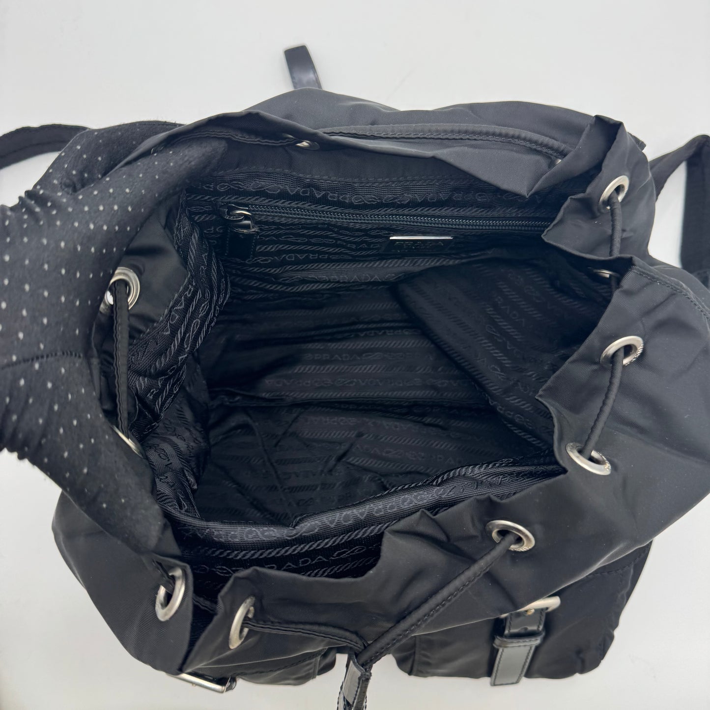 Prada Black Nylon and Leather Backpack