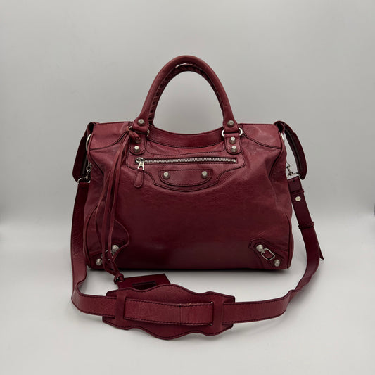 Balenciaga Raspberry Leather Giant 12 City Bag