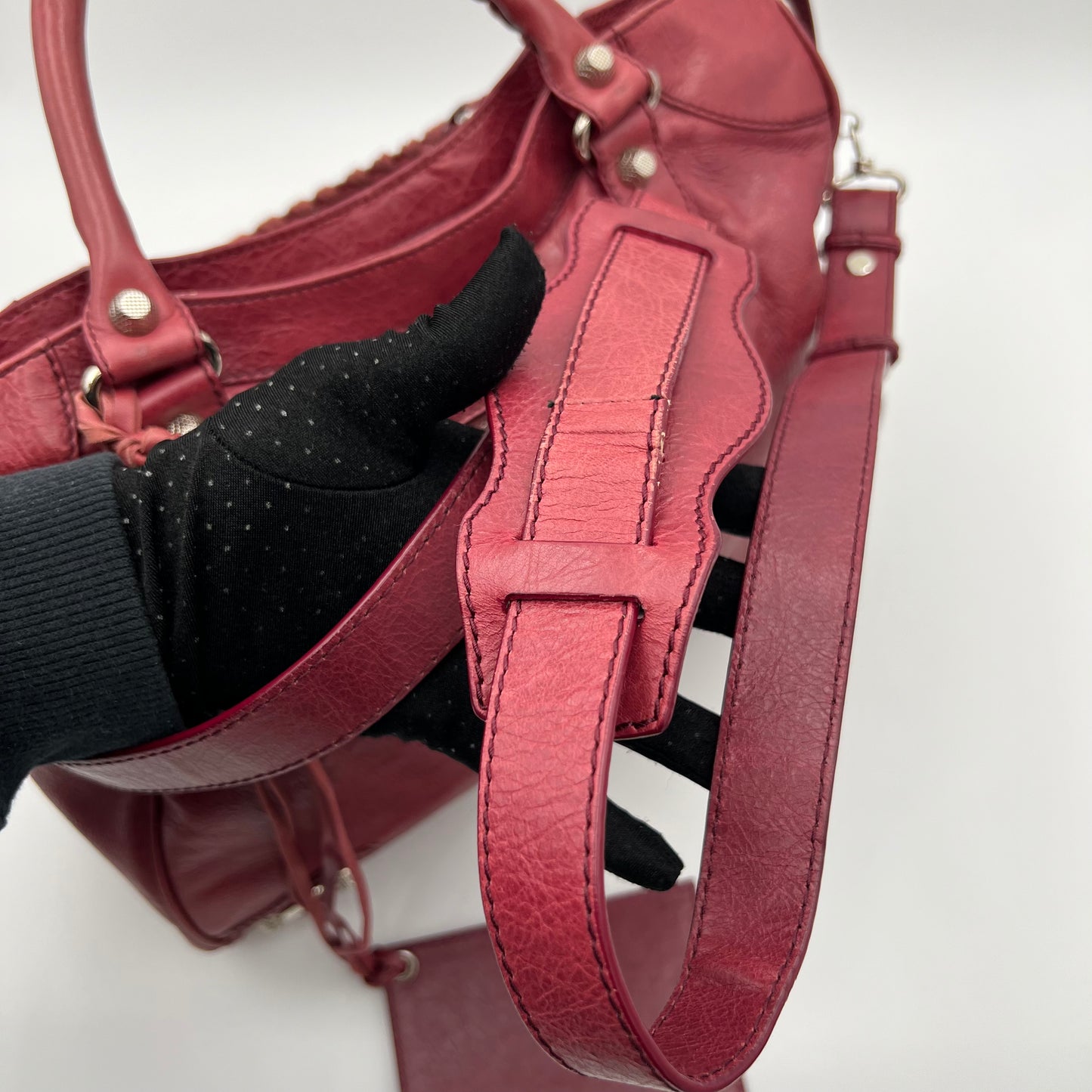 Balenciaga Raspberry Leather Giant 12 City Bag