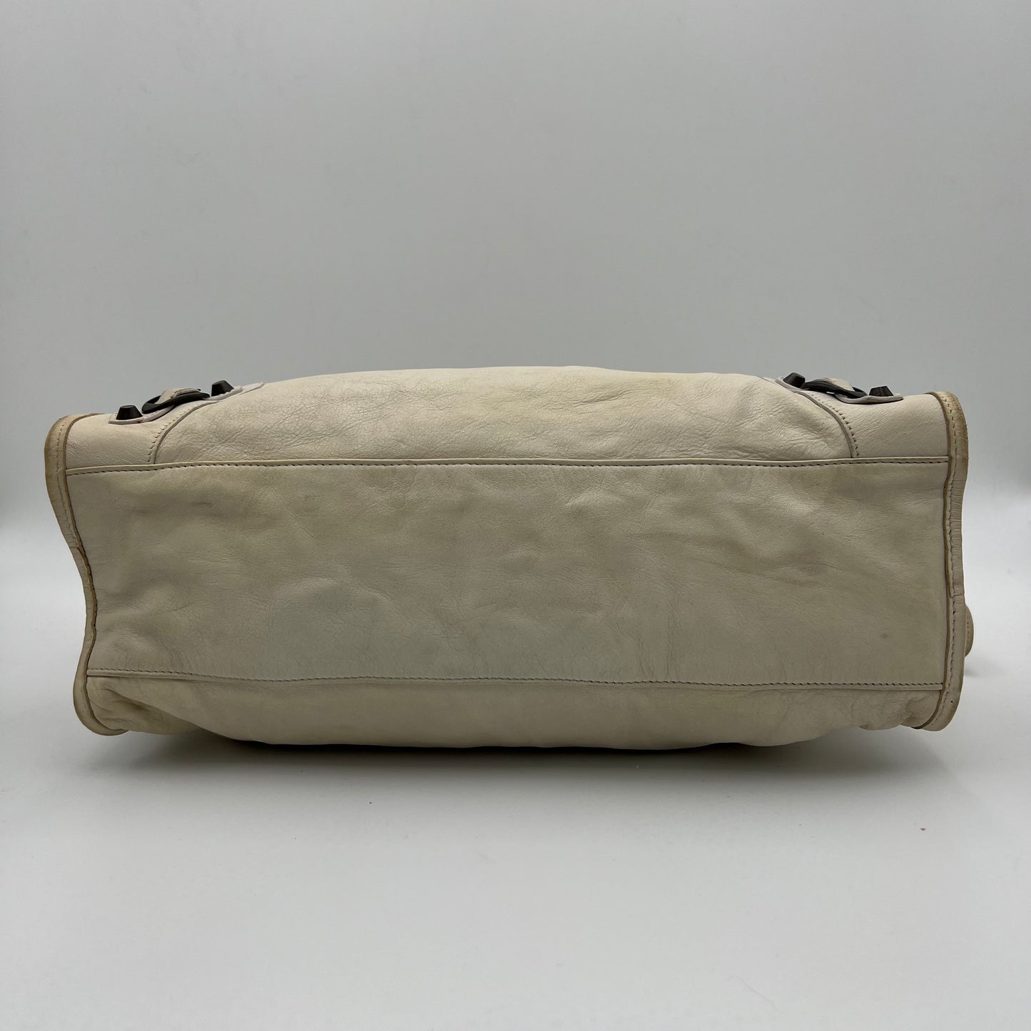 Balenciaga Blanc Creme Leather Classic City Bag