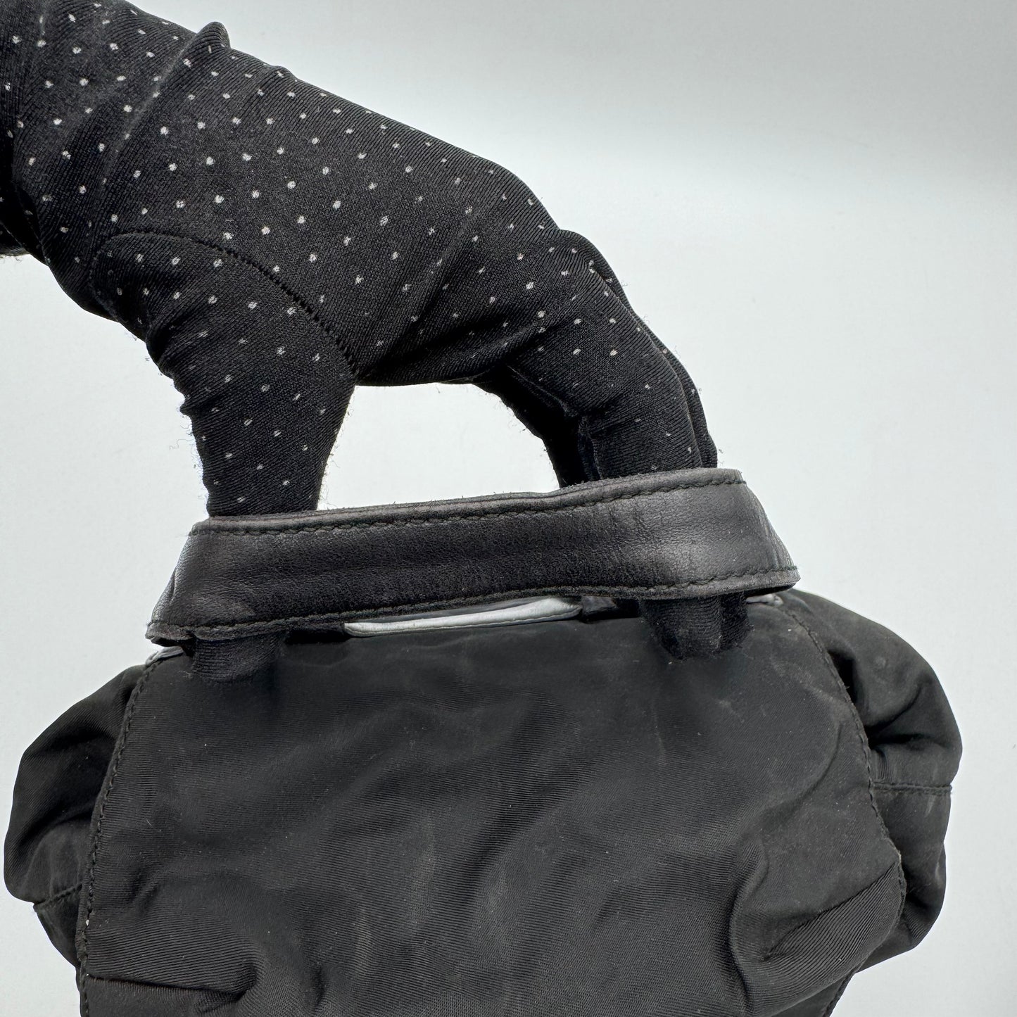 Prada Black Nylon and Leather Flap Chain Backpack SHW