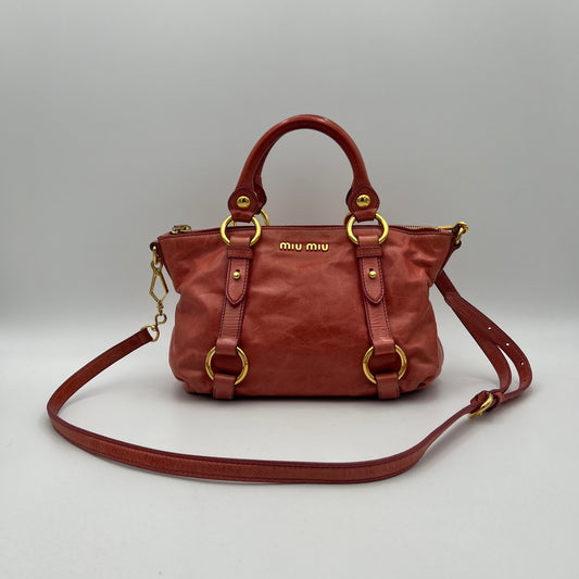 Miu Miu Pink Vitello Shine Small Handbag GHW