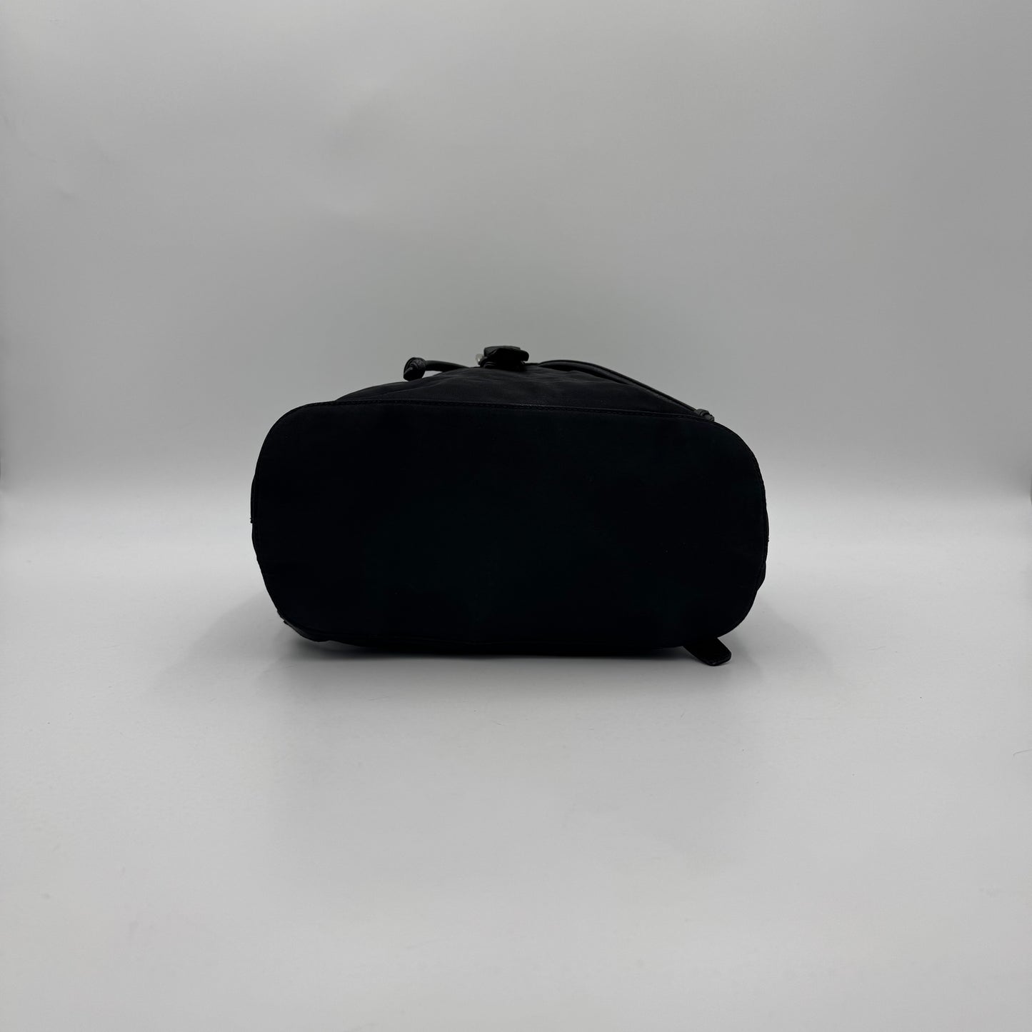 Prada Black Nylon and Leather Flap Chain Backpack SHW