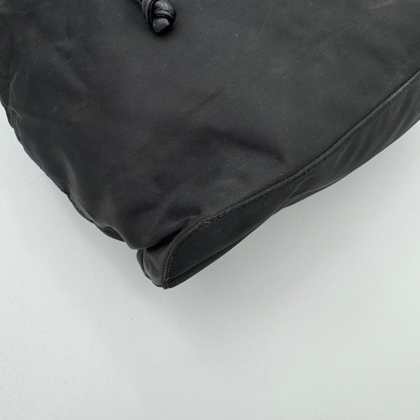 Prada Black Nylon and Leather Flap Chain Backpack SHW