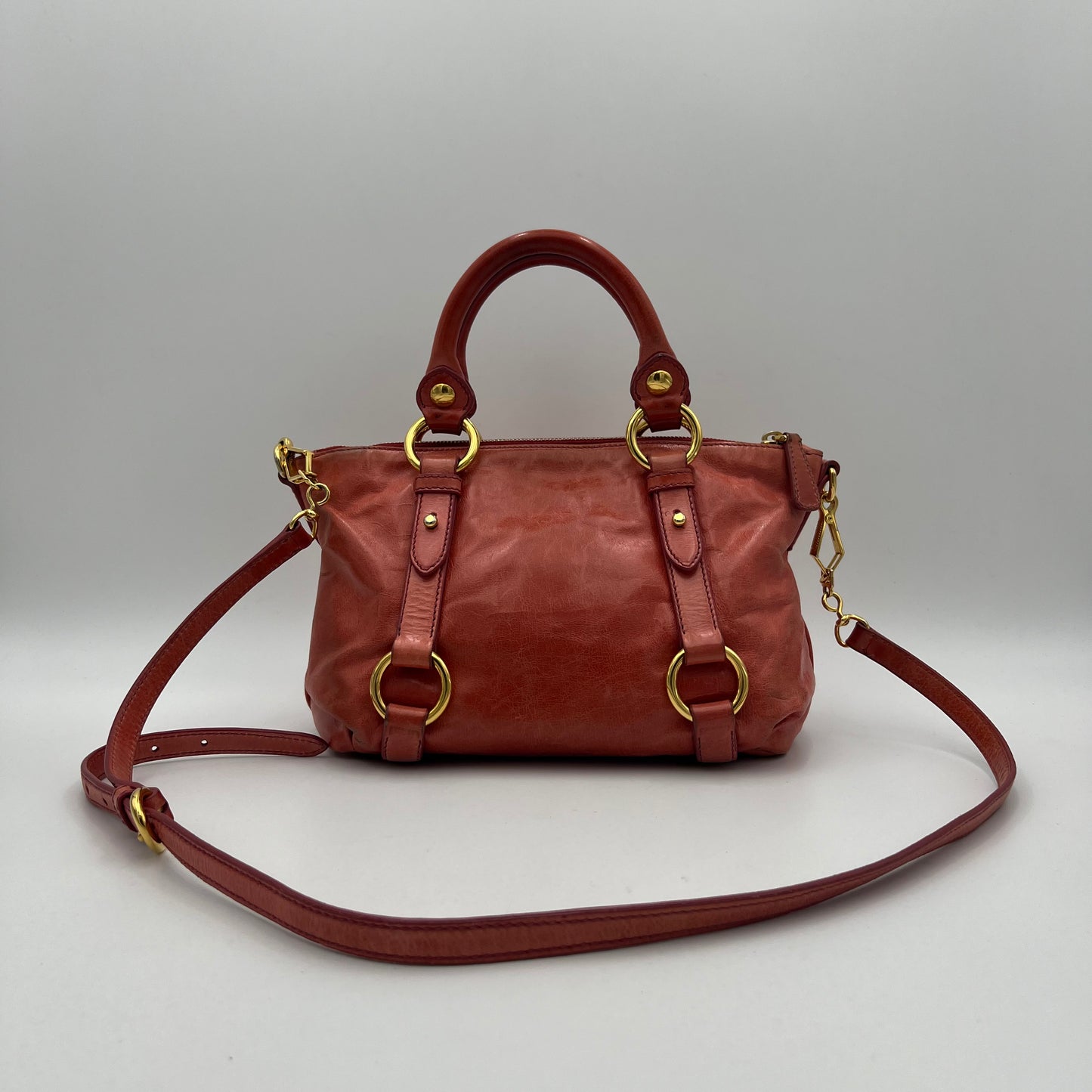 Miu Miu Pink Vitello Shine Small Handbag GHW