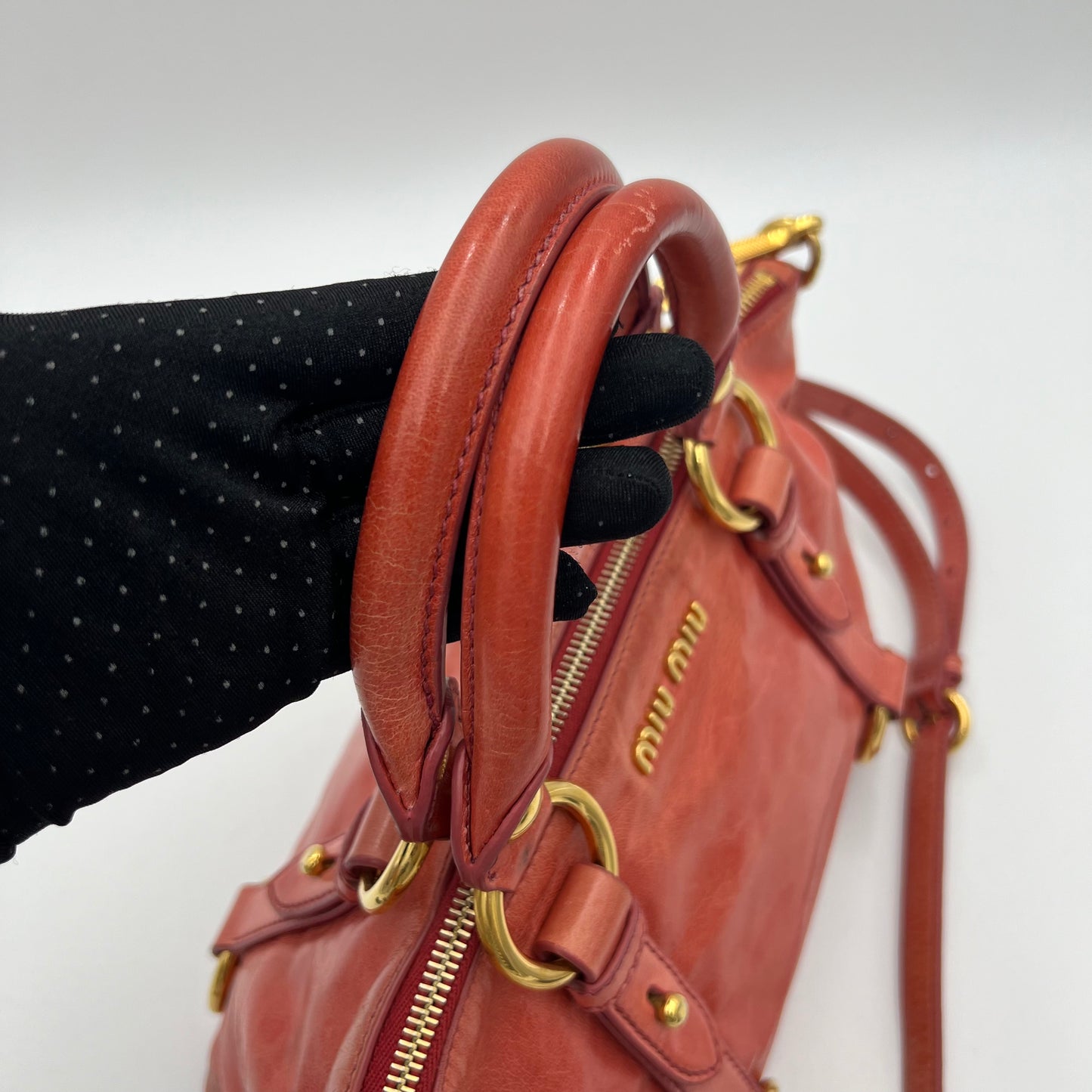 Miu Miu Pink Vitello Shine Small Handbag GHW