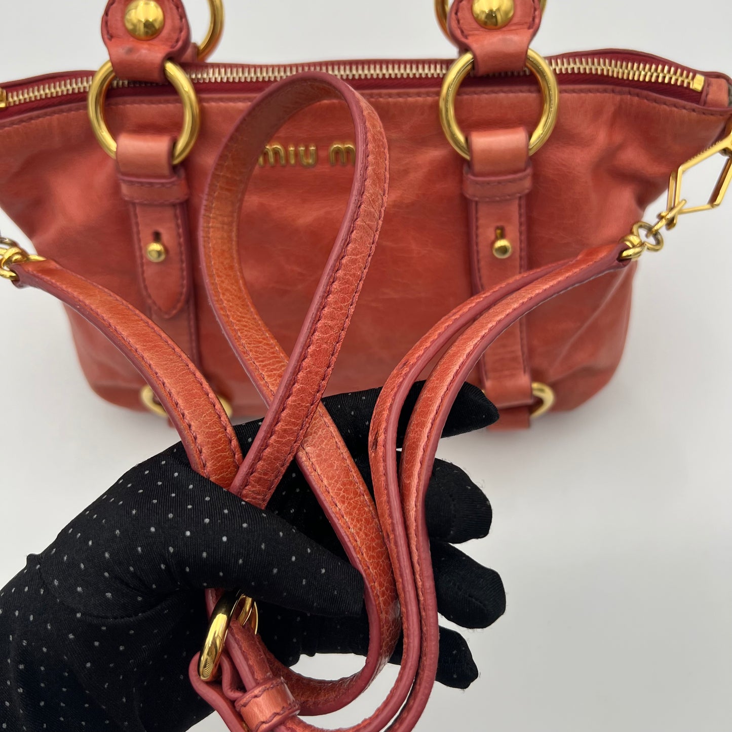 Miu Miu Pink Vitello Shine Small Handbag GHW