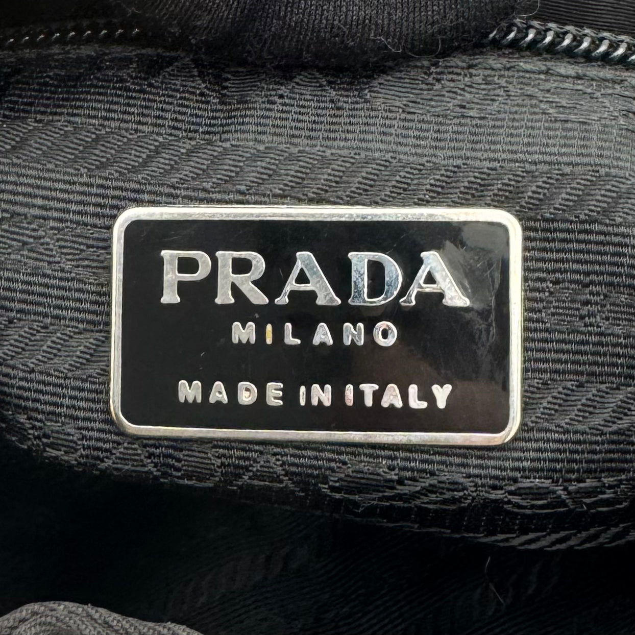 Prada Black Nylon and Leather Flap Chain Backpack SHW