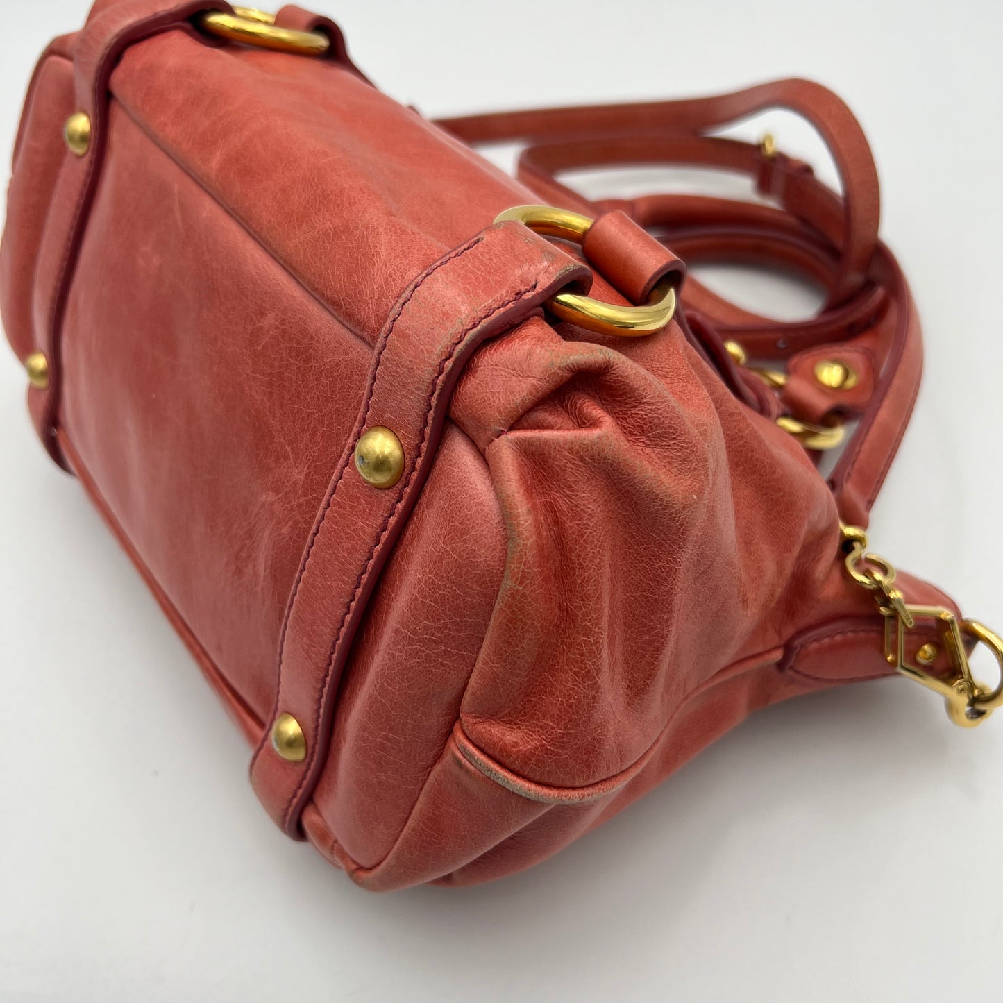 Miu Miu Pink Vitello Shine Small Handbag GHW