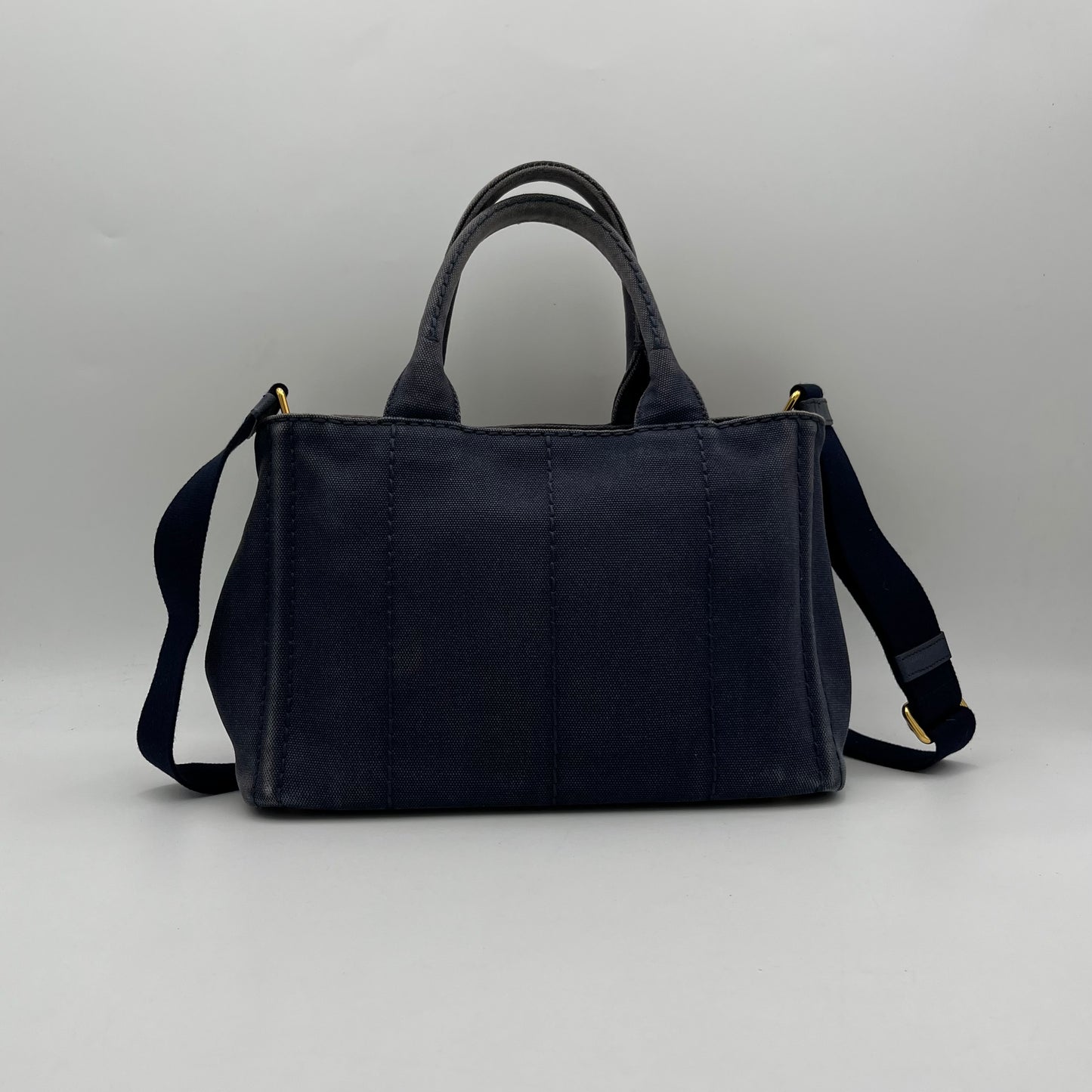 Prada Dark Blue Canapa with Long Strap