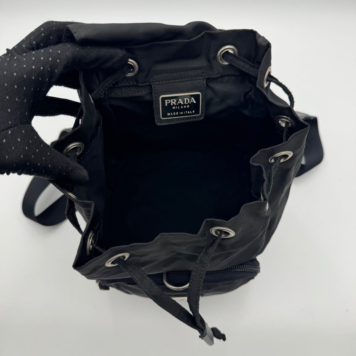 Prada Black Nylon Mini Backpack