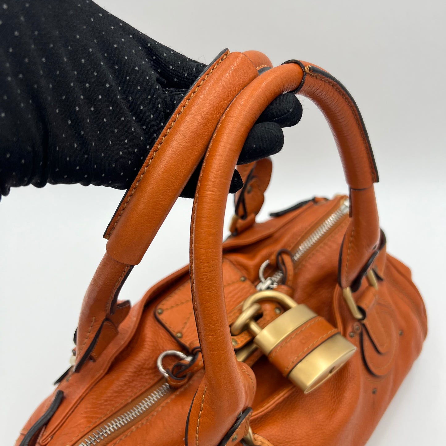 Chloe Orange Leather Paddington