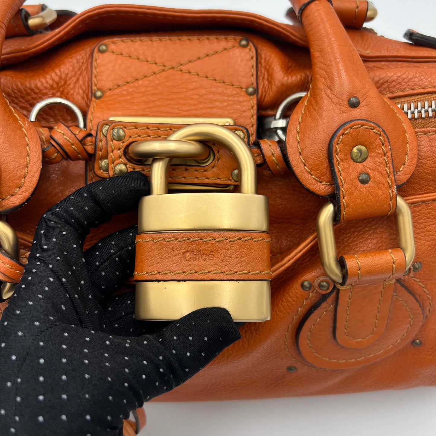 Chloe Orange Leather Paddington