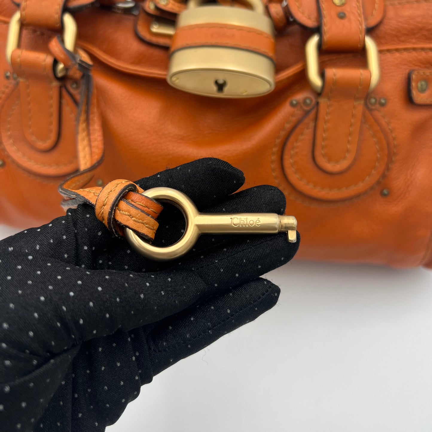 Chloe Orange Leather Paddington
