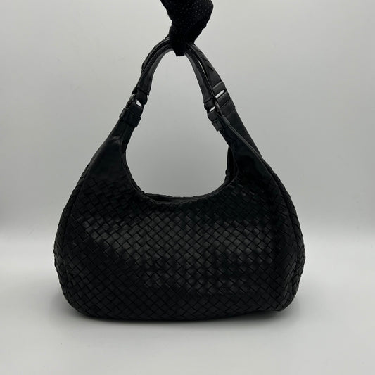 Bottega Veneta Black Intrecciato Campana Hobo Bag