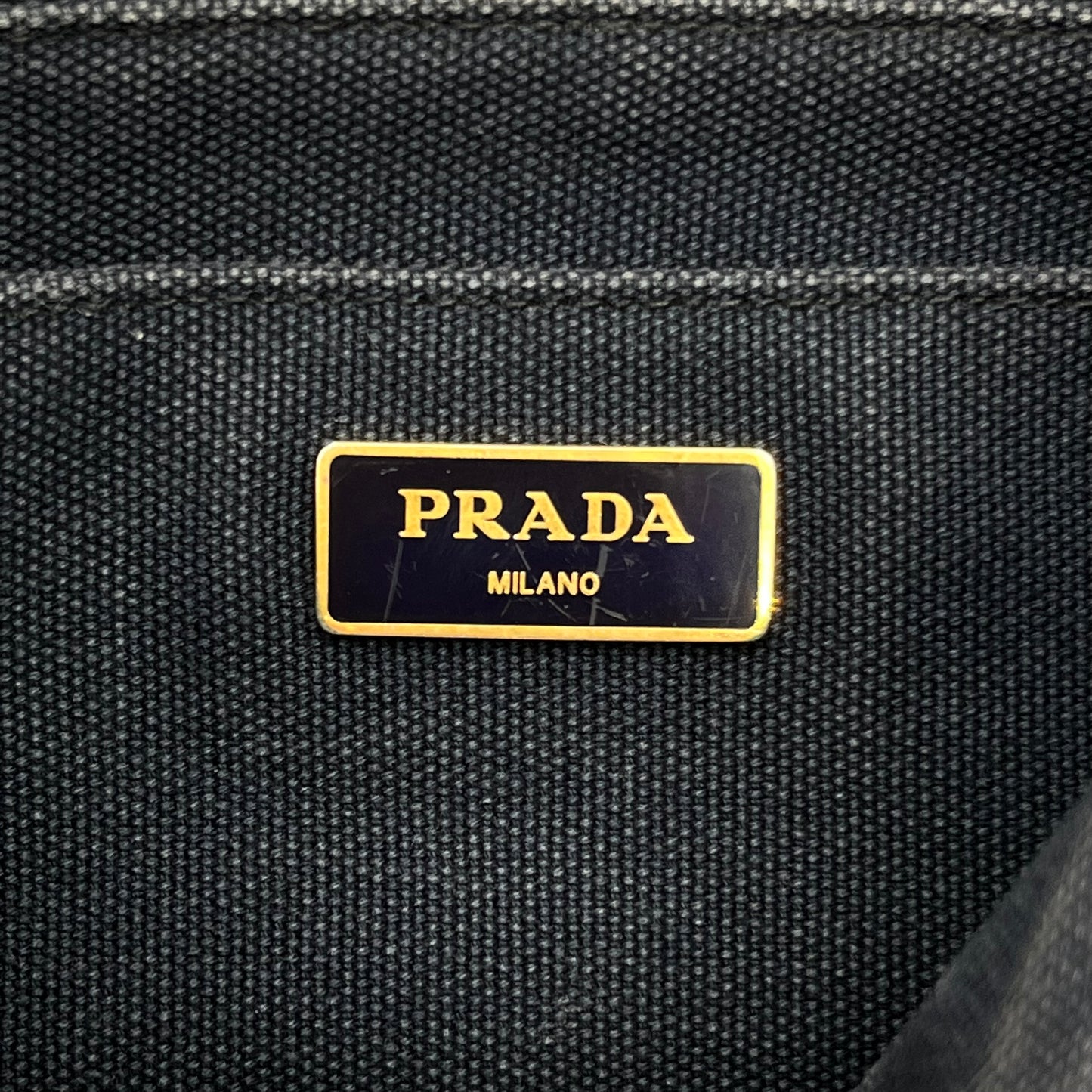 Prada Dark Blue Canapa with Long Strap