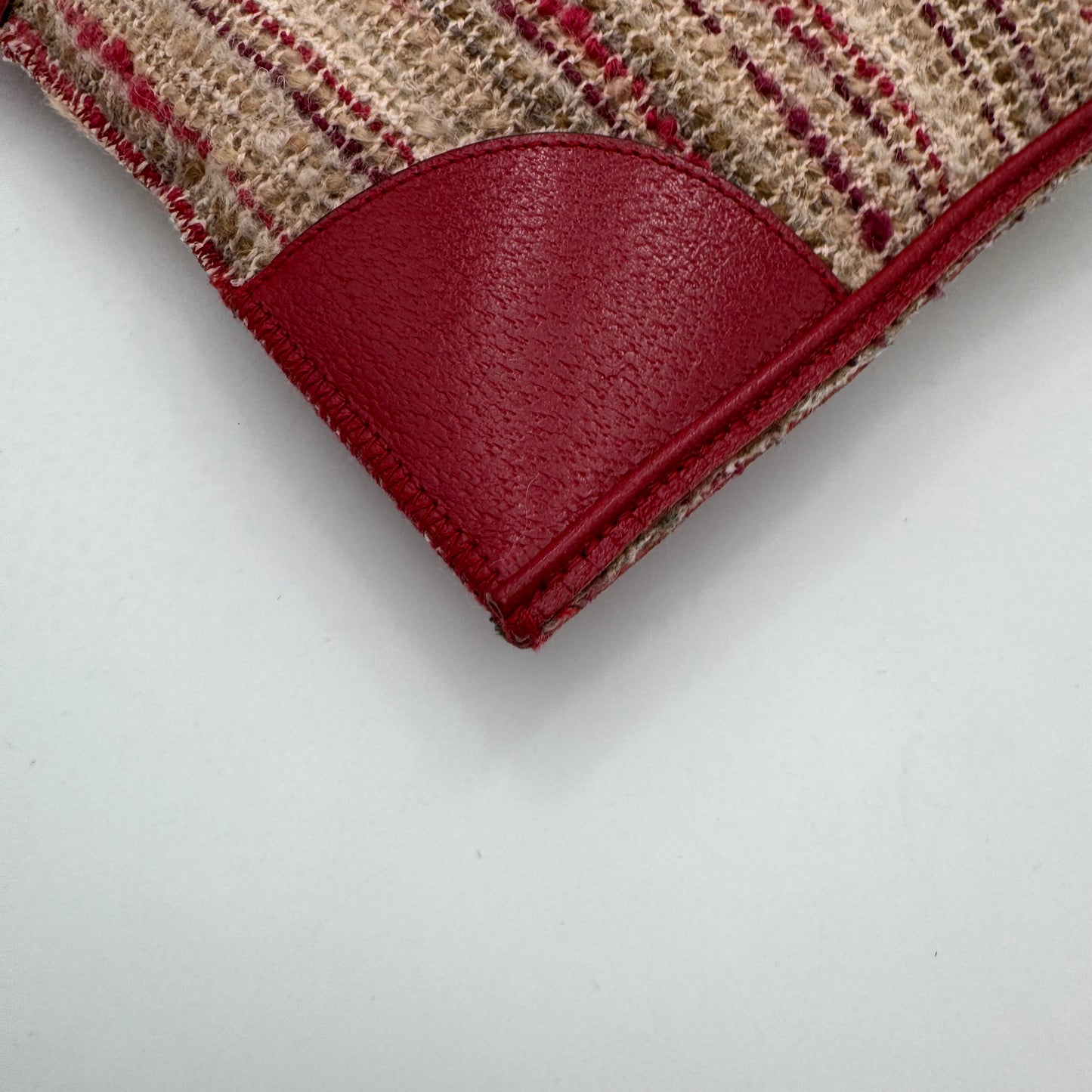 Prada Cherry Red Leather and Tweed Mini Tote
