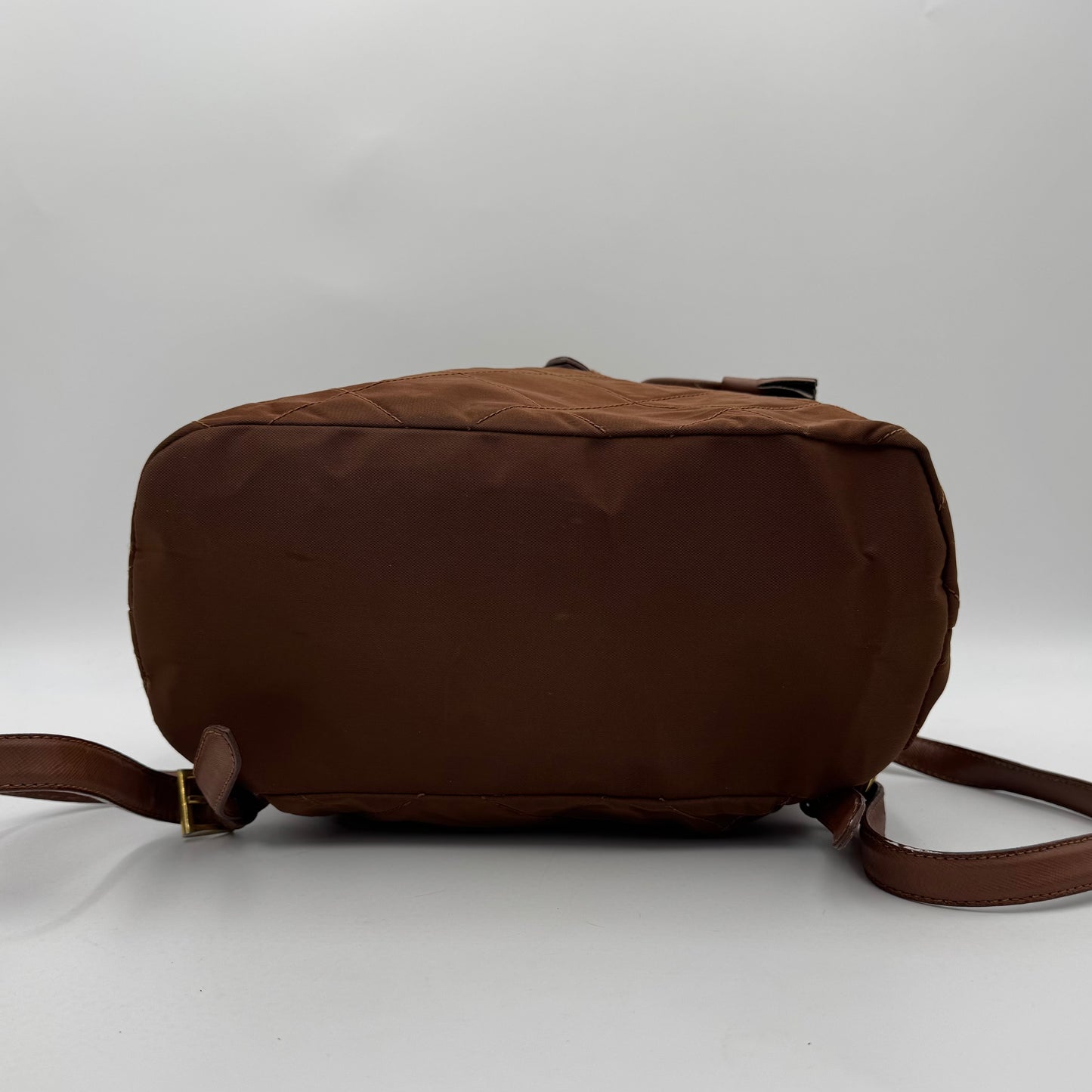 Prada Brown Quilted Nylon Backpack GHW