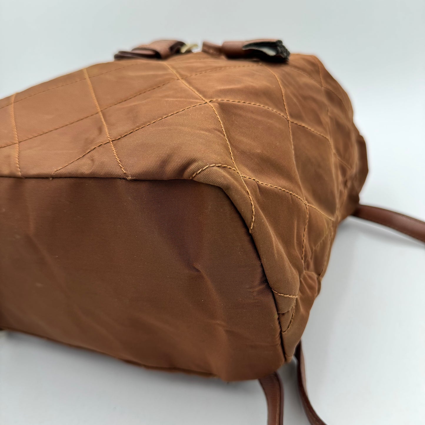 Prada Brown Quilted Nylon Backpack GHW