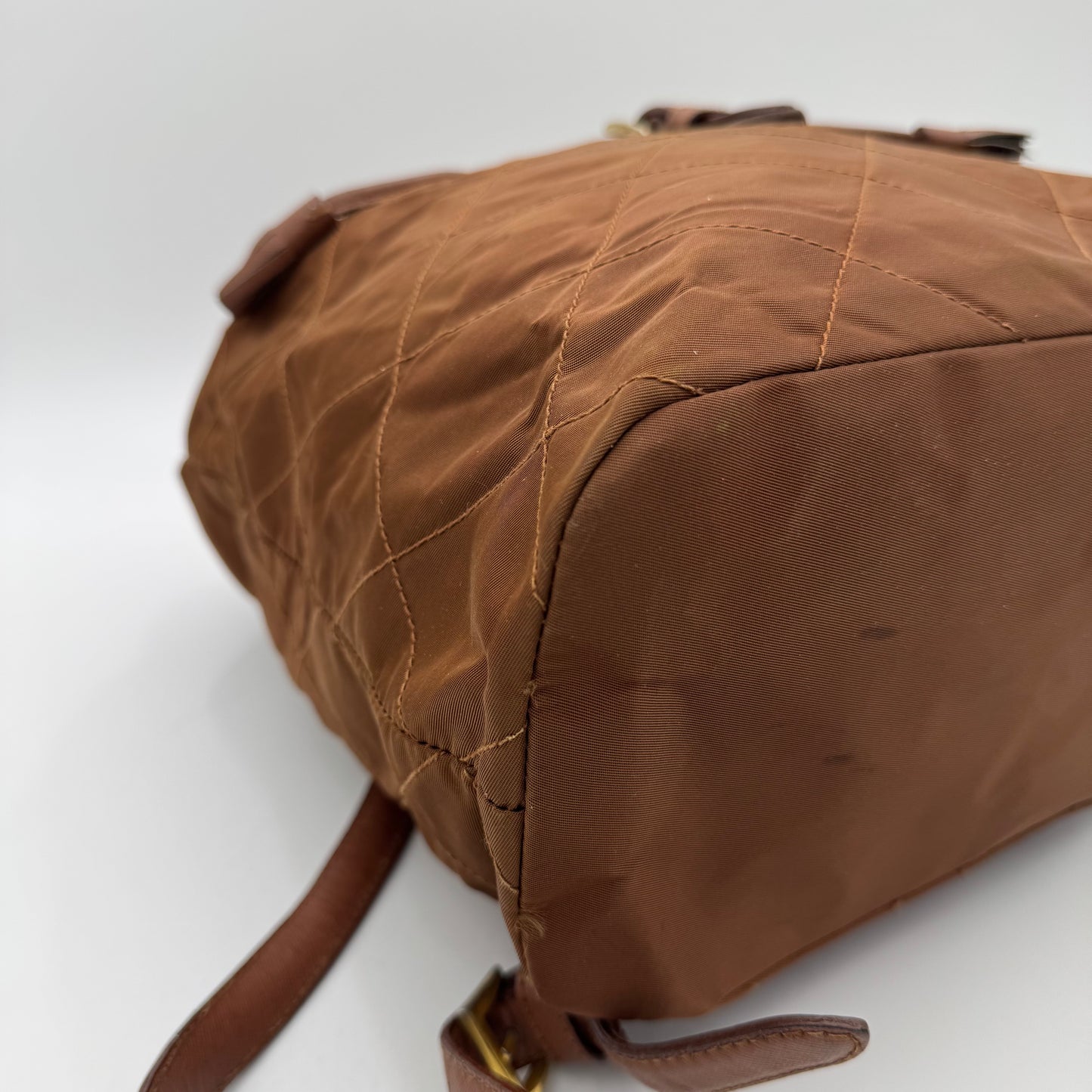 Prada Brown Quilted Nylon Backpack GHW